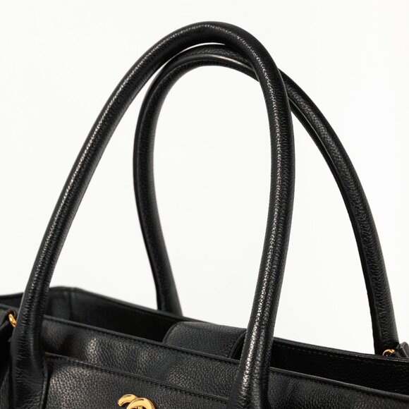 Chanel Cerf Executive Black Leather CC Tote Bag - Picture 8 of 13